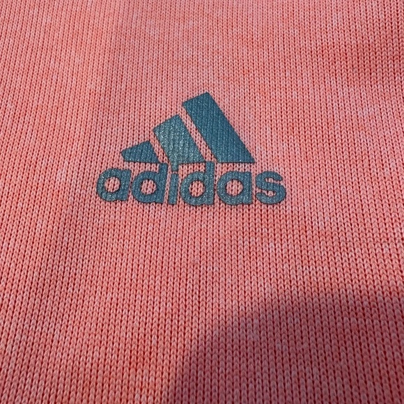 Adidas Women's Response Icon Hooded Sweatshirt Coral with White Stripes Size L - Picture 5 of 12